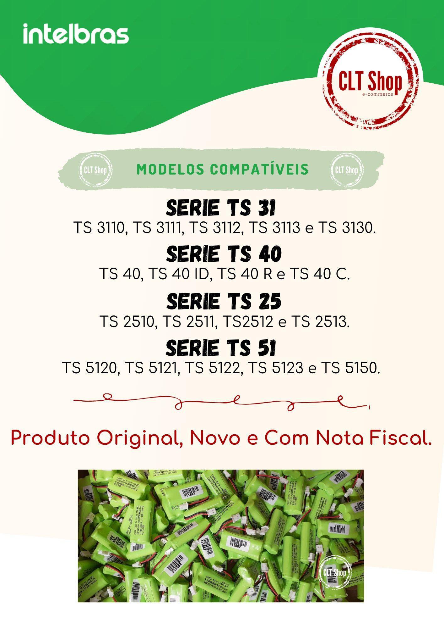 Miniatura Bateria Recarregável Para Ts 2510 Ts 2511 Ts 2512 Intelbras