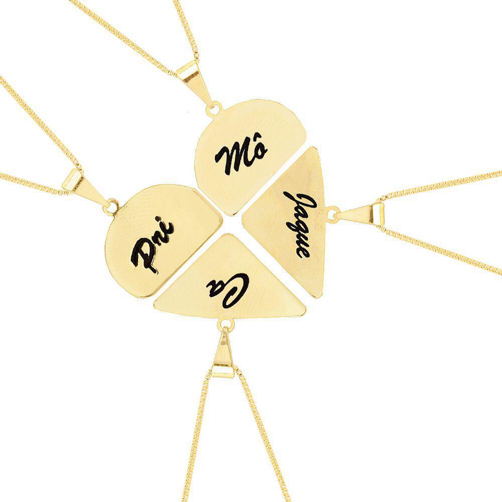 Miniatura Colar Best Friends Amizade Personalizado Folheado Ouro 18K