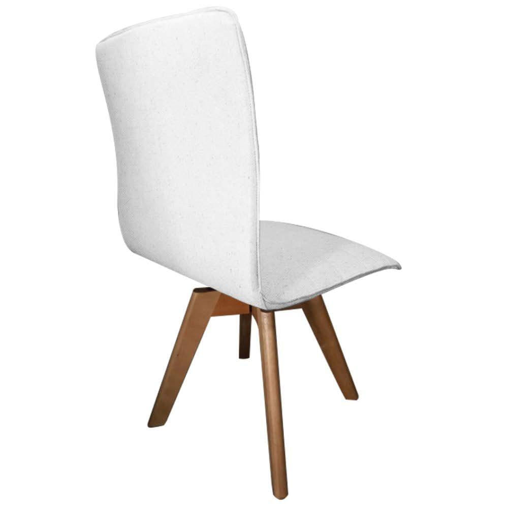 Miniatura Kit 03 Cadeira Giratória Zack Para Sala De Jantar Rústico Linho Bege - Amey Decor