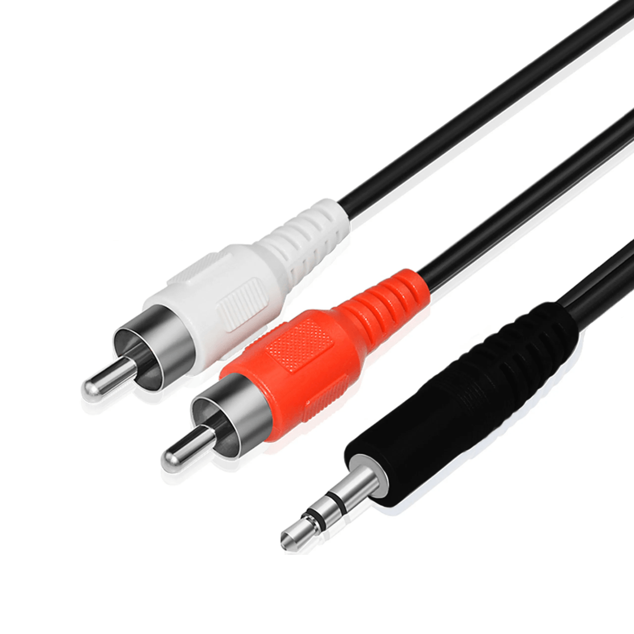 Miniatura Cabo de Áudio Auxiliar 2 RCA x TRS 2.5mm Estéreo 1.2 Metros