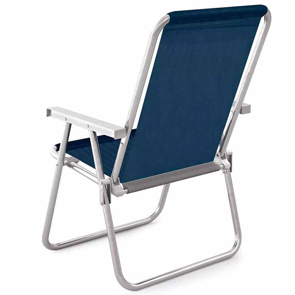 Miniatura Cadeira de Praia Alumínio Alta Conforto Sanet Azul - MOR