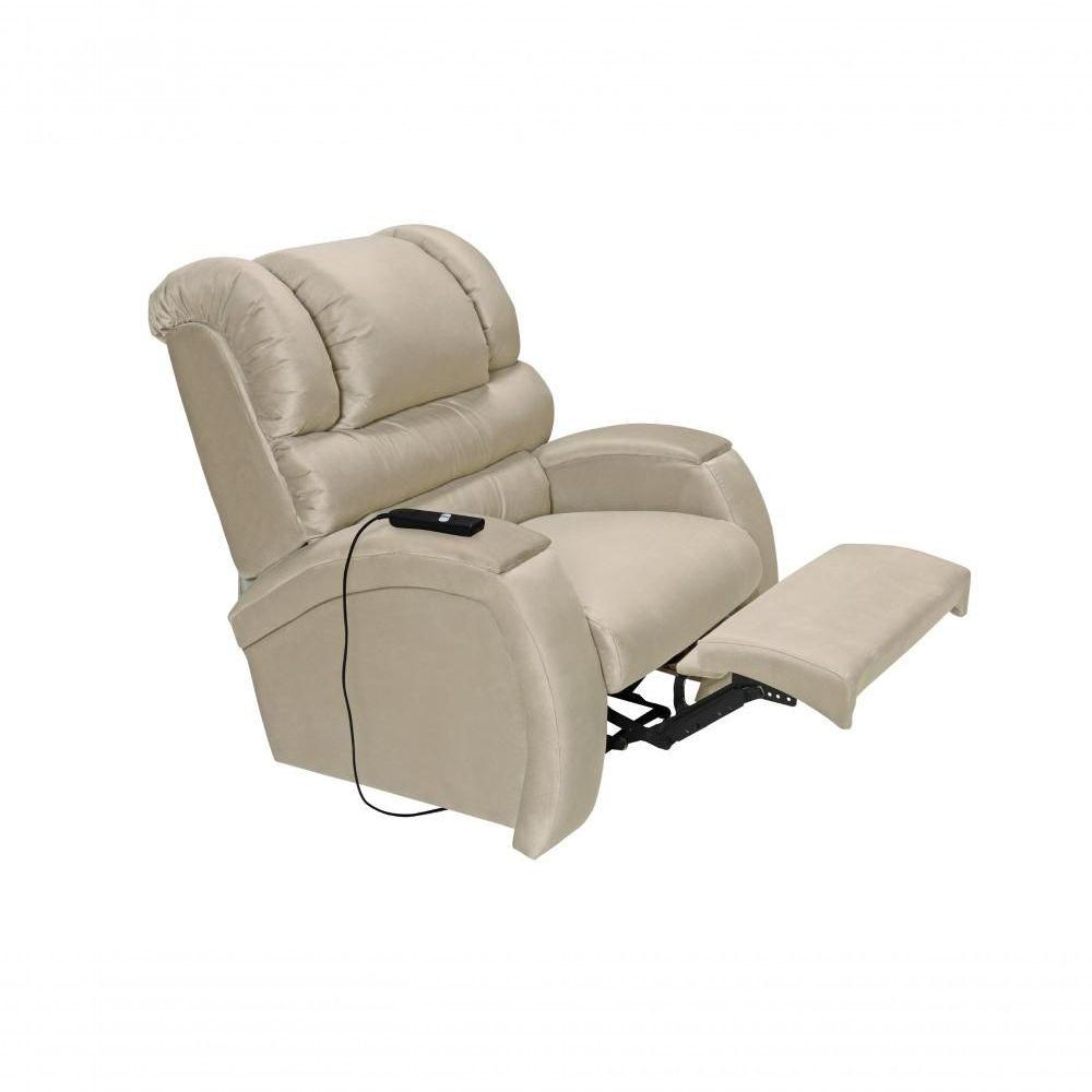 Cadeira Poltrona Reclinável Imperial Motorizada Para Amamentação Suede Com Lift E Massageador Areia
