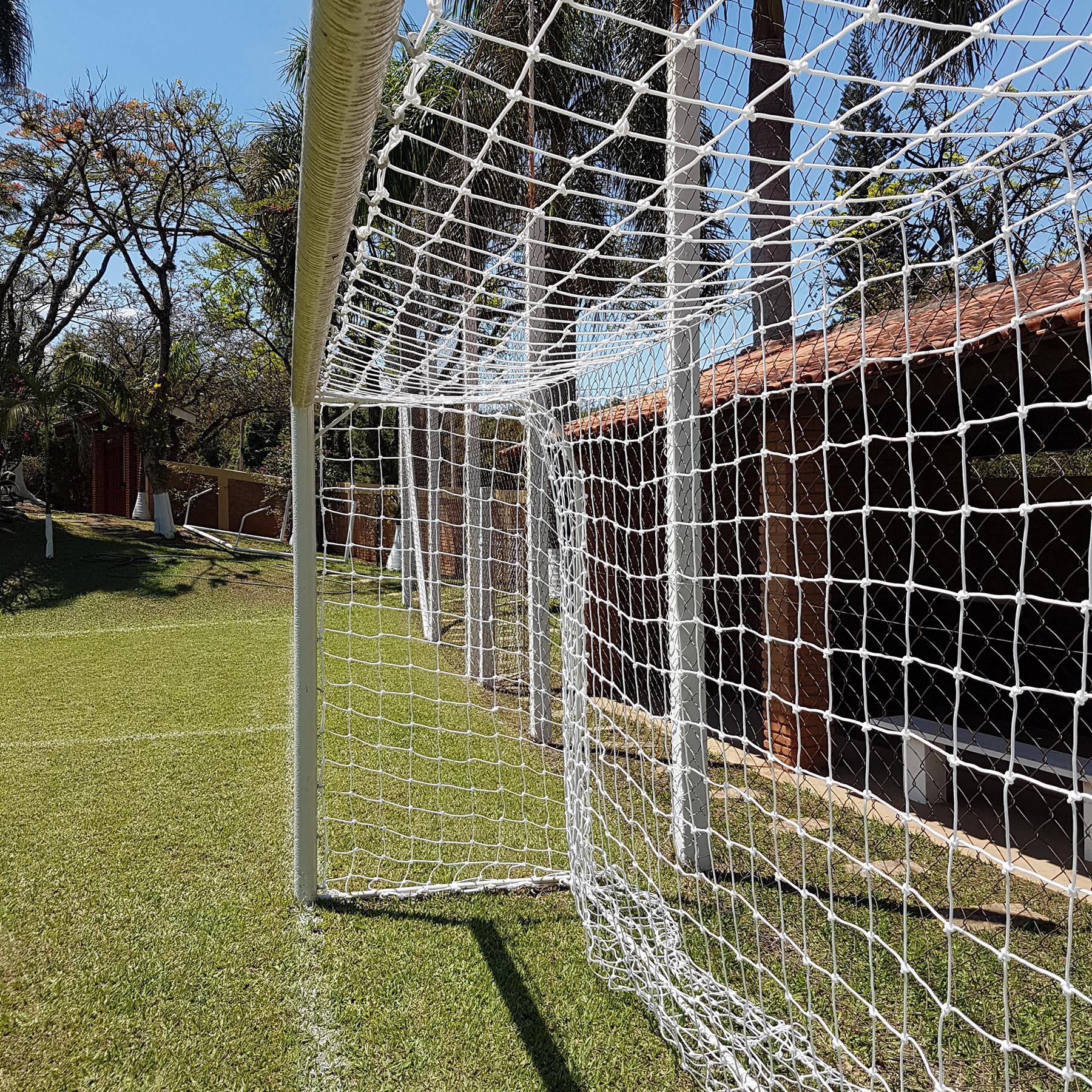 Miniatura Par Rede Trave De Gol Futsal Fio 4 Seda Futebol De Salão