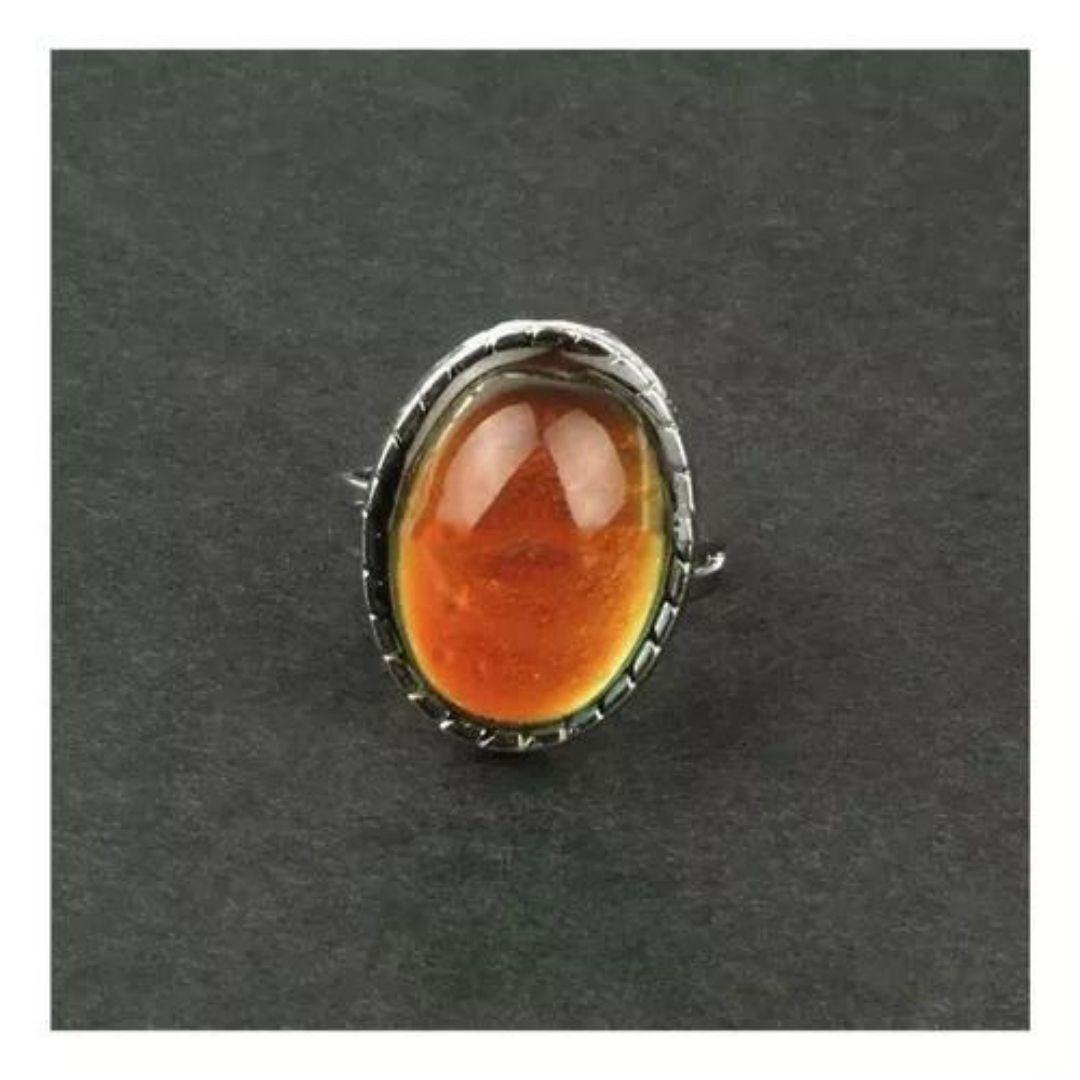Miniatura Anel Do Humor Oval Modelo Vintage Elegante Muda De Cor Novo
