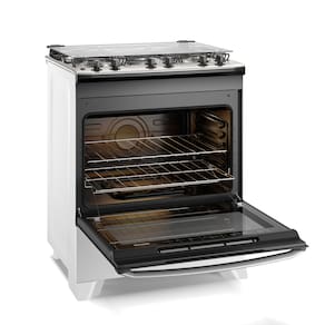 Miniatura Fogão Electrolux 5 bocas Efficient FE5IB Mesa Inox PerfectCook VaporBake Bivolt Branco