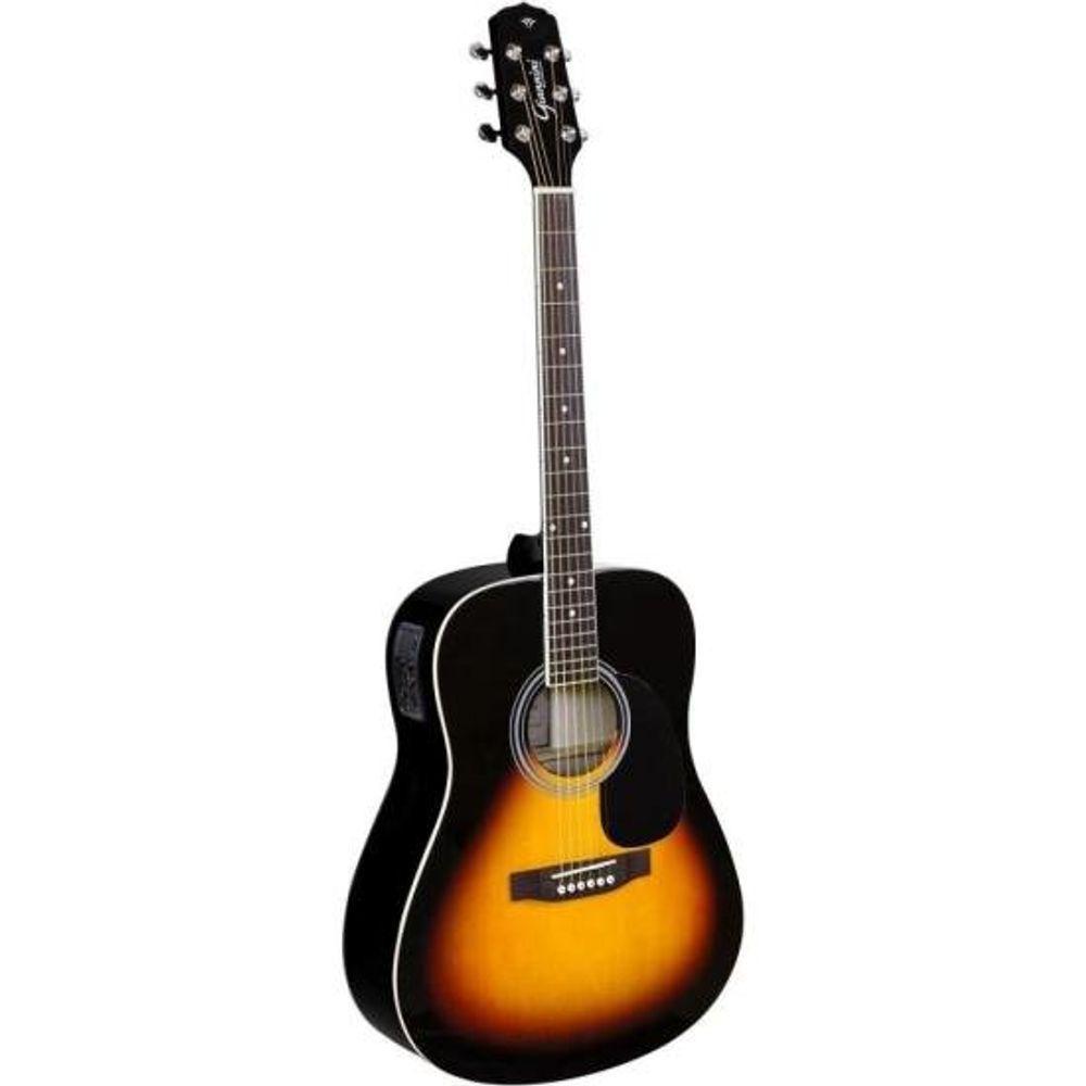 Miniatura Violão Giannini Gd1 Eq Eletroacústico Dreadnought Vintage Sunburst Satin