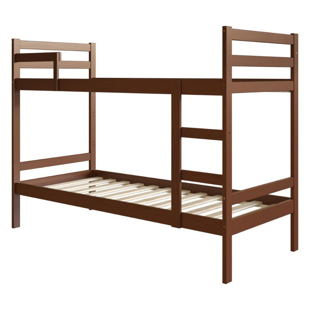 Miniatura Beliche De Madeira Maciça Para Colchão 88x188cm Multimóveis Cr35272 Walnut