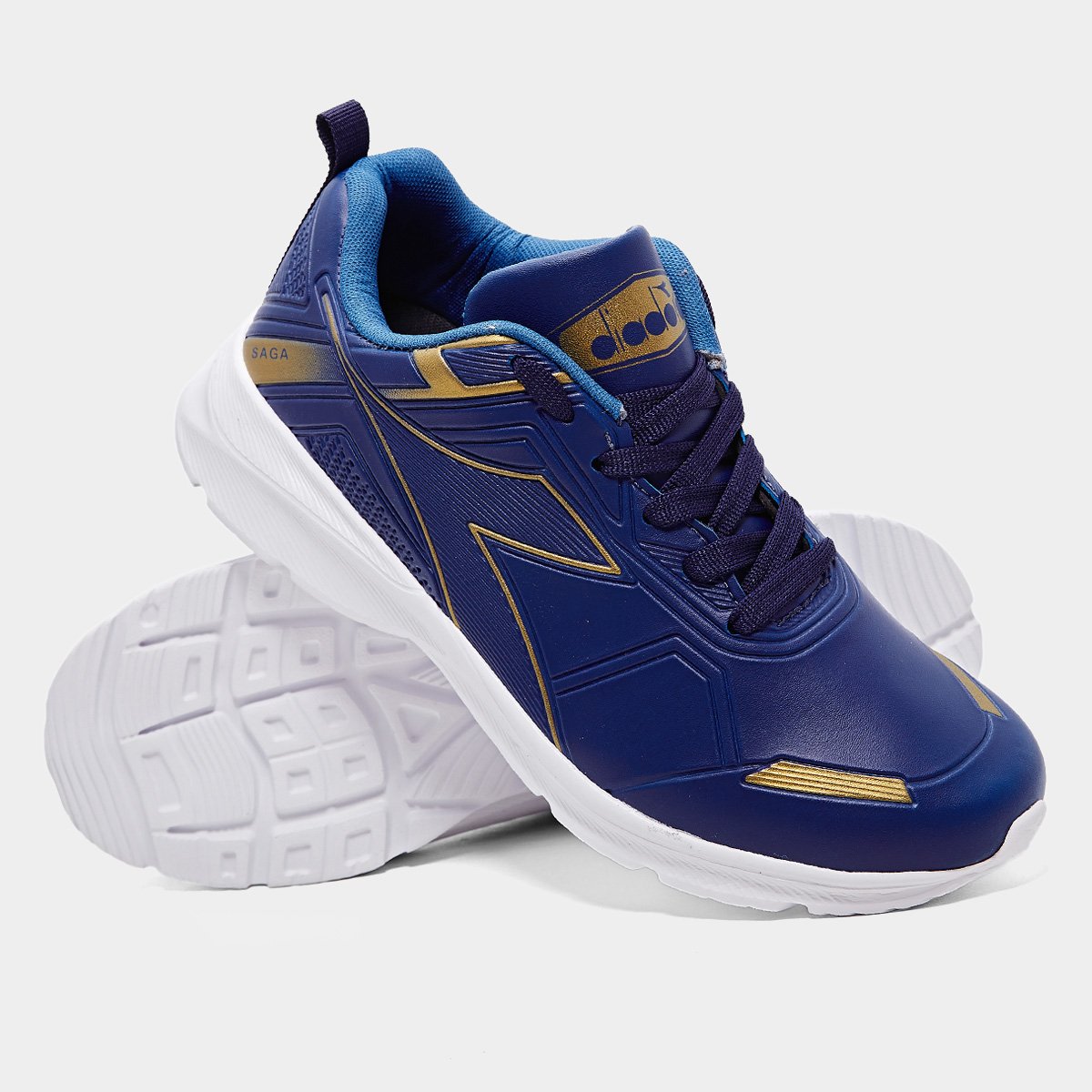 Miniatura Tênis Diadora Saga Marinho+Dourado - 34