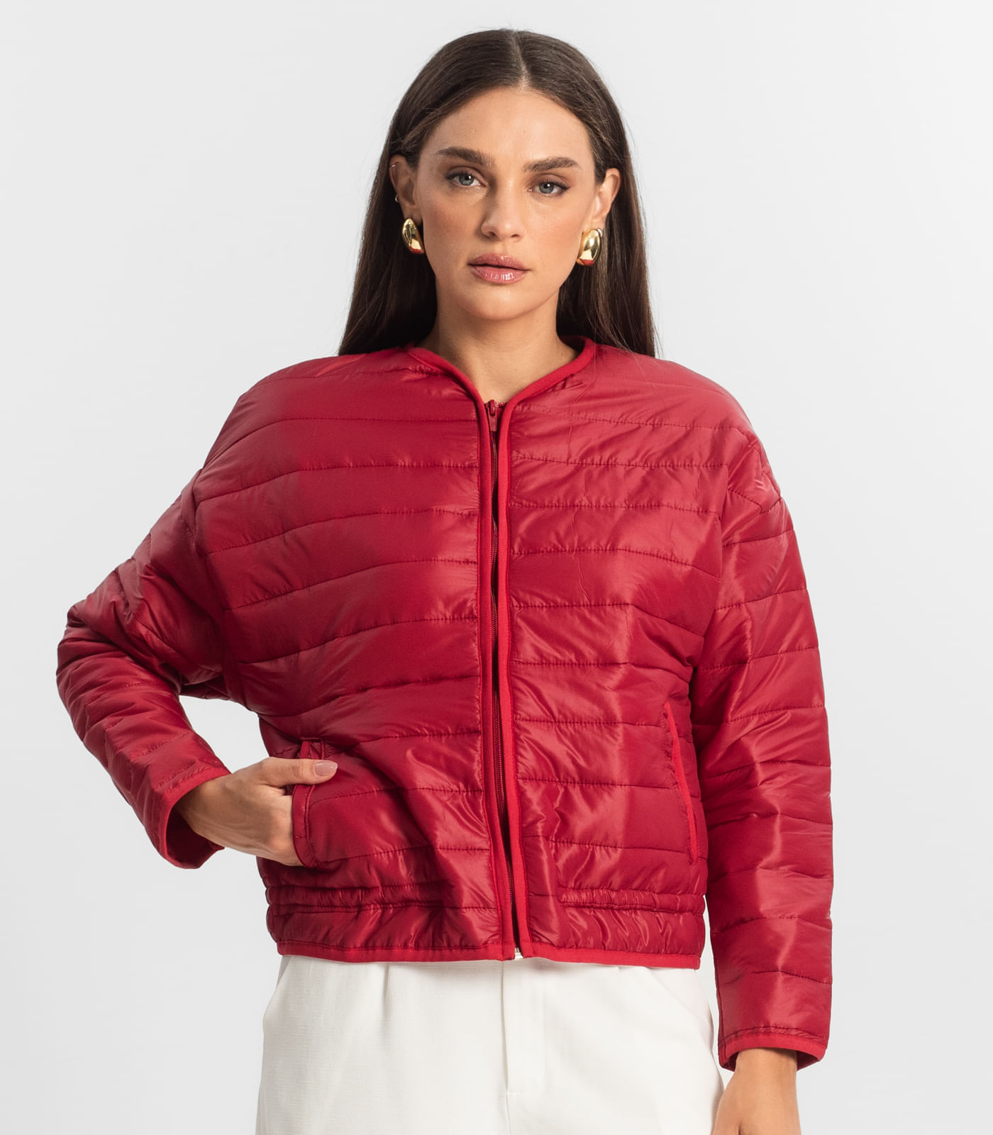 Miniatura Jaqueta Feminina Microfibra Endless Vermelho G
