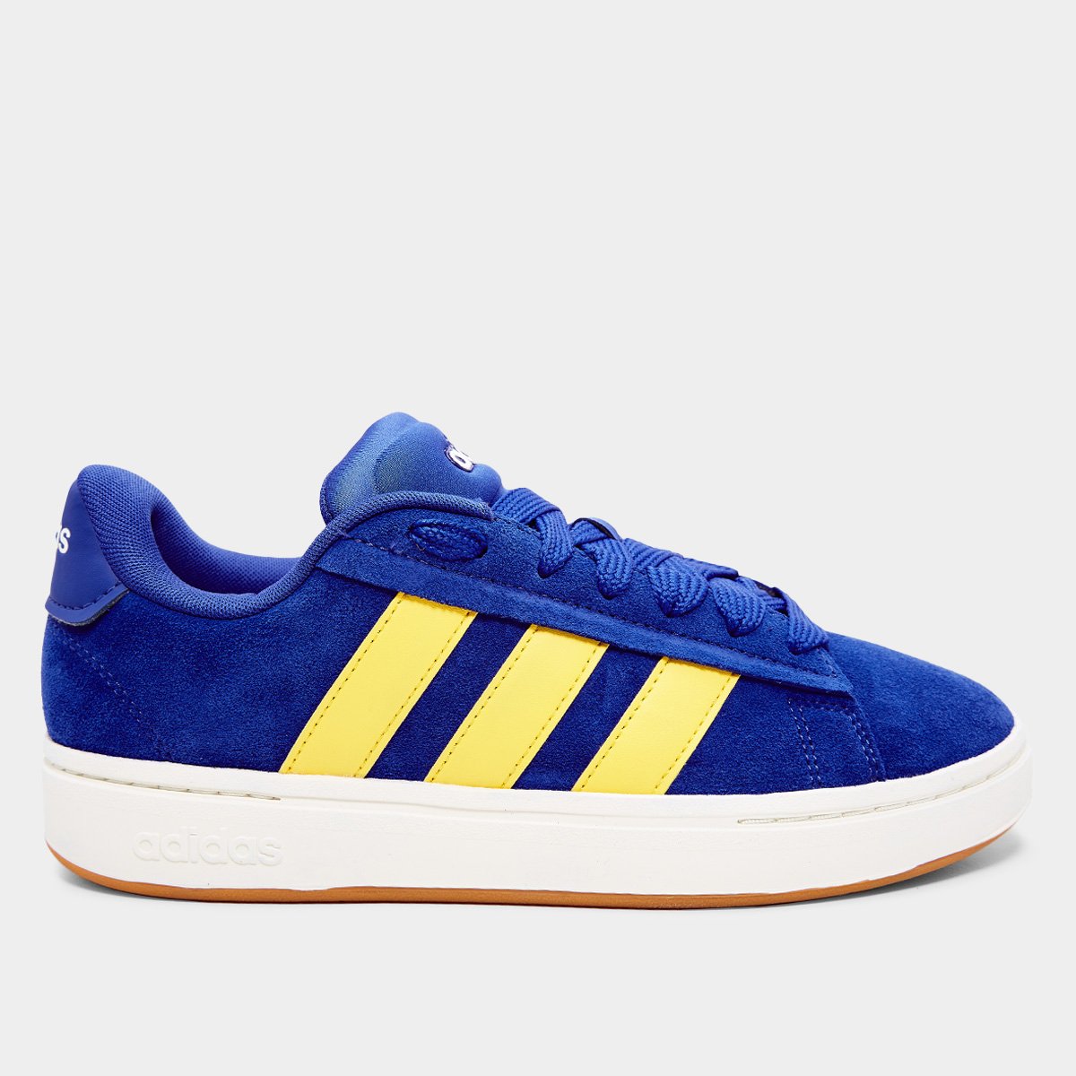 Miniatura Tênis Couro Adidas Grand Court Alpha Masculino Azul+amarelo - 34