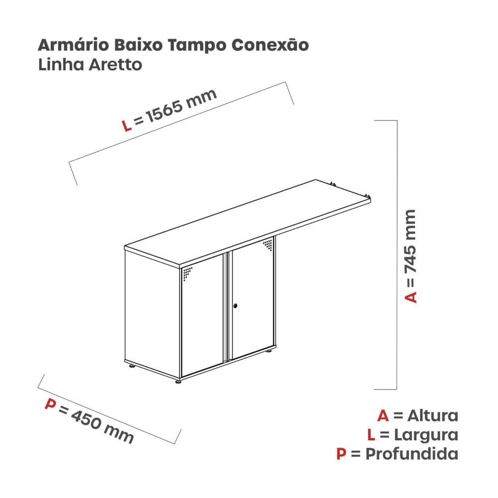 Miniatura Armário Baixo com Conexão Tampo 156cm Cinza/Azul Dali