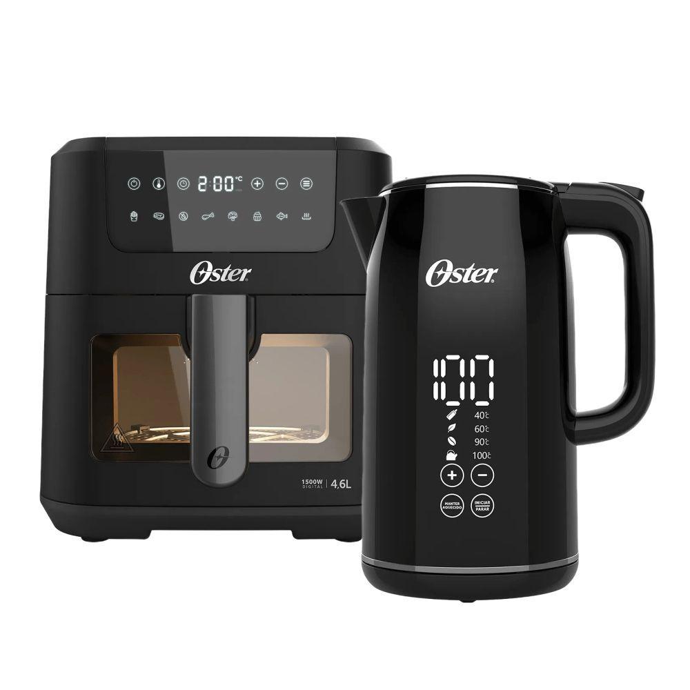 Miniatura Kit Digital Oster - Fritadeira Clear E Chaleira 1,7L Black 110V