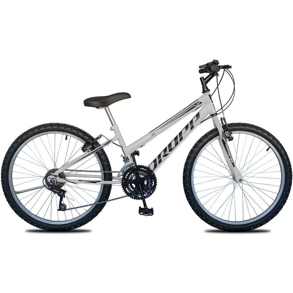 Miniatura Bicicleta Aro 26 Infantil Feminina 18 Vel Marchas Dropp Sport Freio V-brake - Branco+preto - único Branco+preto