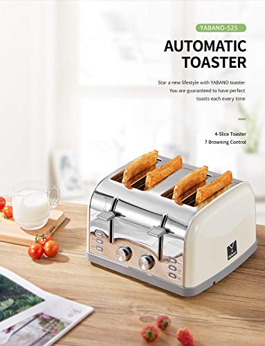 Torradeira Elétrica Yabano 4 Fatias Bandeja Removível Aço Inoxidável Prata 110V