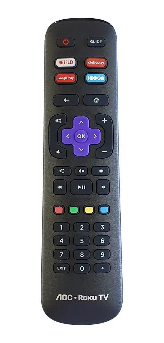 Miniatura Controle Tv Aoc/Philco Roku Tv Netflix/Hbo/Google Le-7245