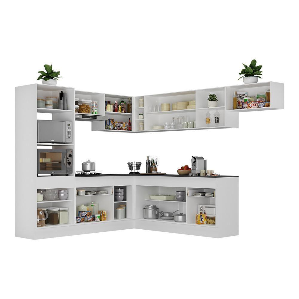 Miniatura Armário De Cozinha Completa De Canto Multimóveis Branco