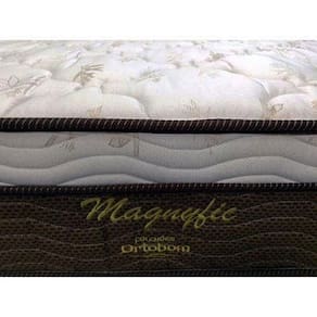 Cama Box de Casal Ortobom Magnyfic com Ortopillow e Molas Ensacadas 65x138x188cm - Marrom/Bege