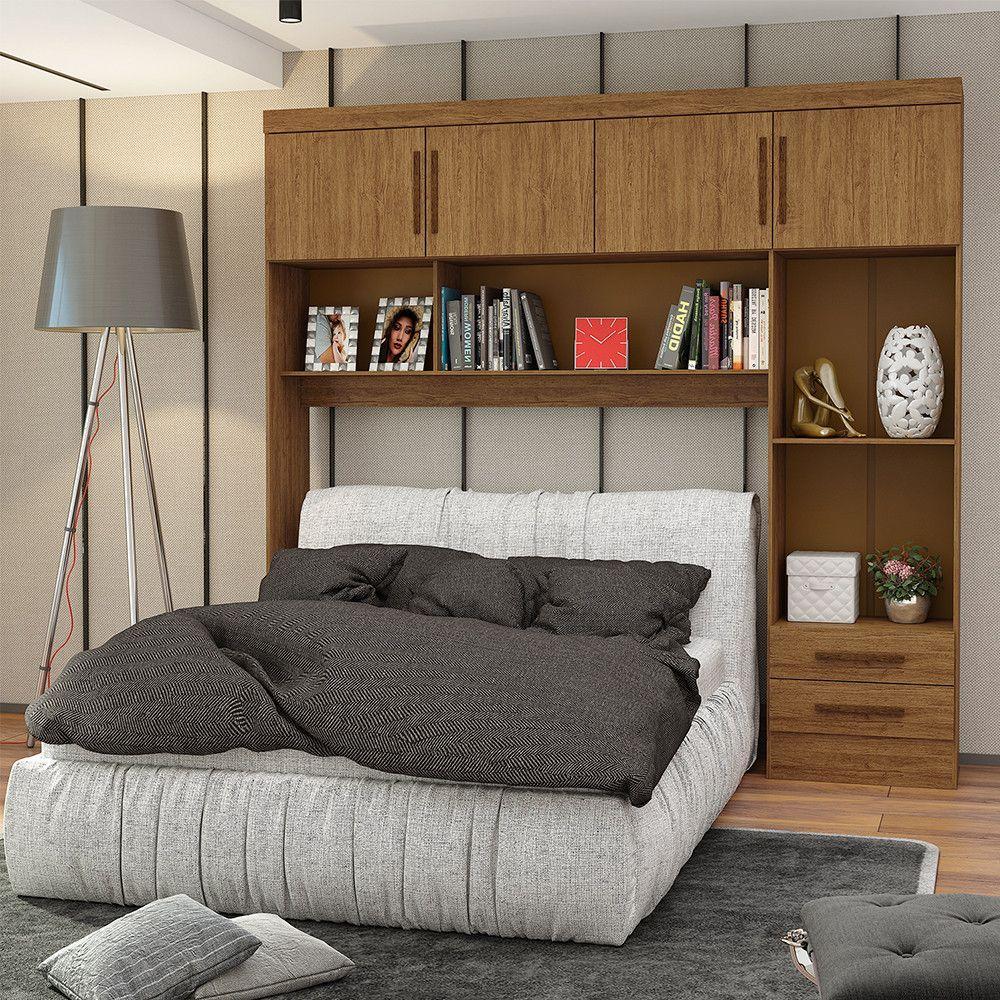 Miniatura Guarda Roupa Modulado Paris 4 Portas 2 Gavetas Freijó