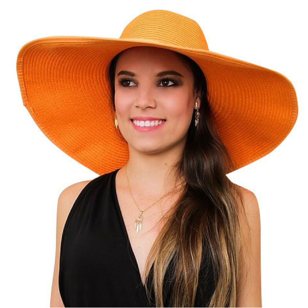 Miniatura Chapéu de Praia Feminino Laranja