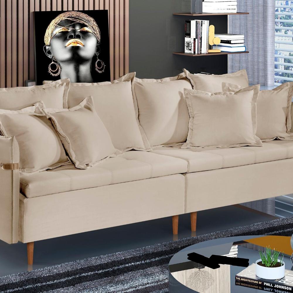 Miniatura Sofá Fixo 2 Lugares Luxo 160 cm Atlas Bege Claro