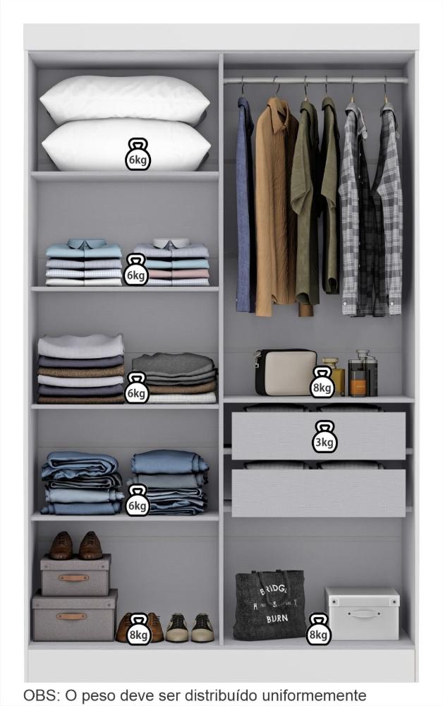 Miniatura Guarda Roupa 4 Portas Paris Espresso Móveis Branco