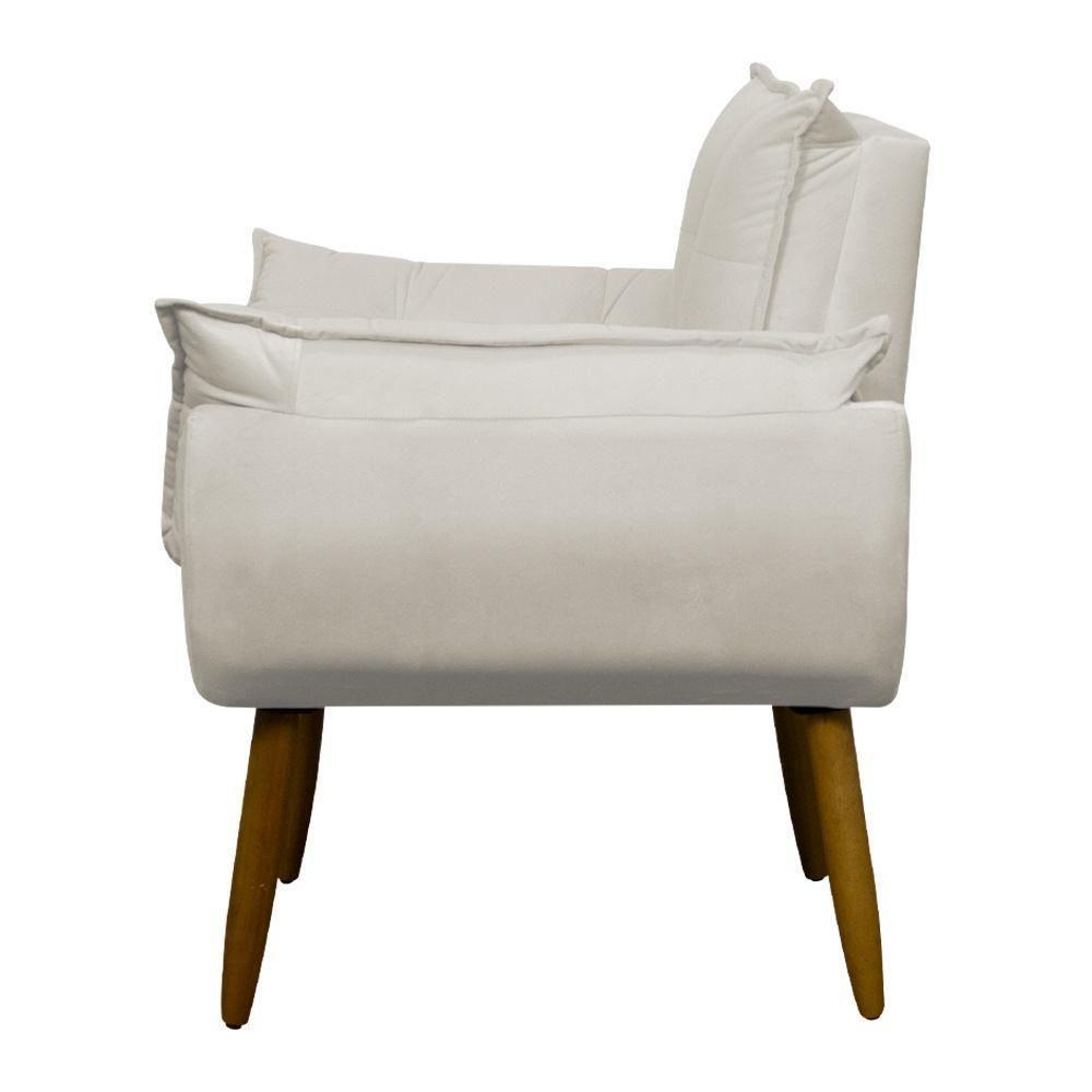 Miniatura Poltrona Decorativa Para Consultório Opala Suede Herrero Bege