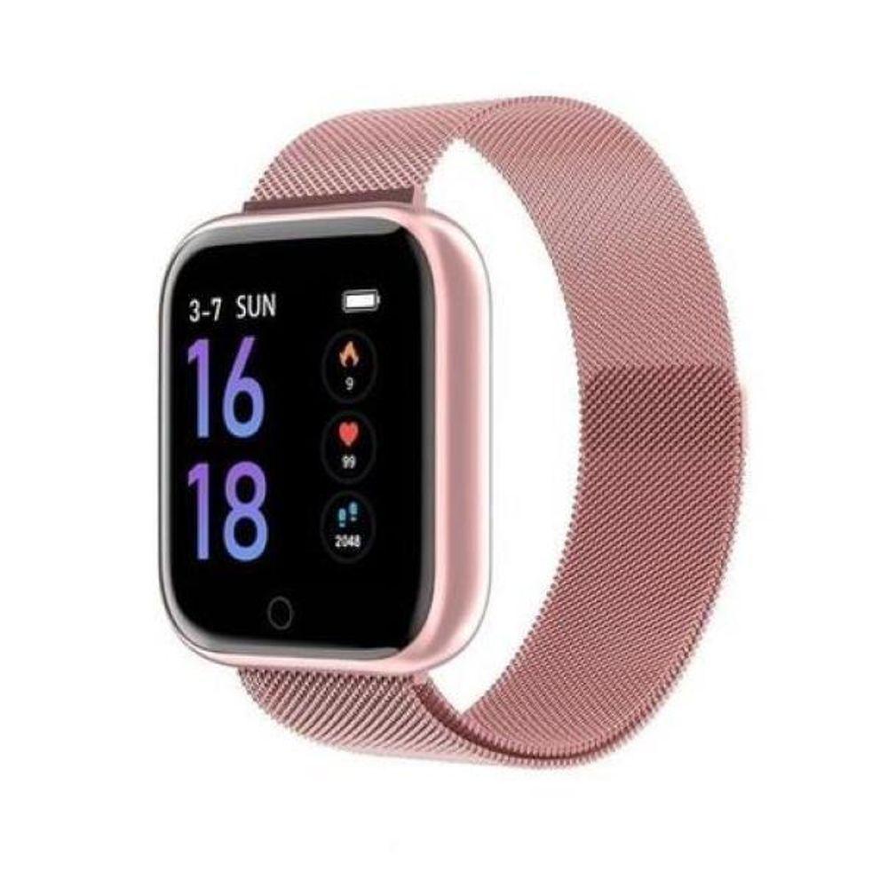 Miniatura Smartwatch I5 (P70) Rosa Com Duas Pulseiras