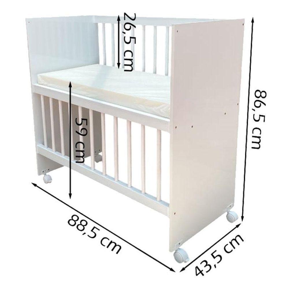 Miniatura Mini Berço Moisés Alegria Com Colchão E Cômoda Infantil Ternura Baby Branco Flex - Incorplac