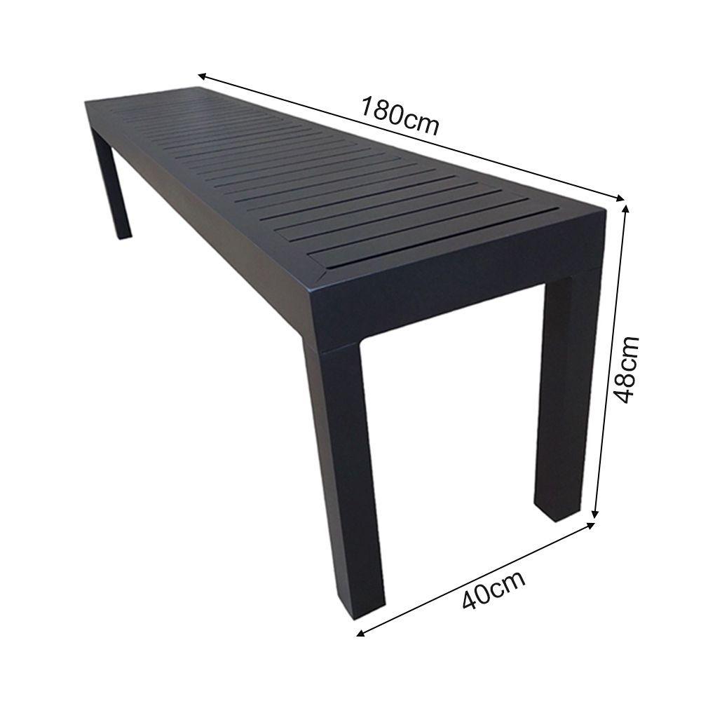 Miniatura Conjunto Mesa Ripada Com 2 Bancos Ripados Alumínio 2.00x0.90m Marrom