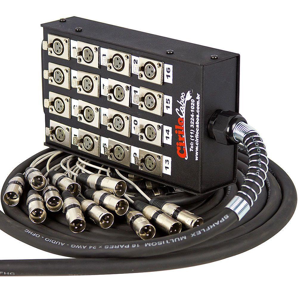 Miniatura Medusa 16 Vias Montada Com Conectores Cirilo Cabos 20 Metros