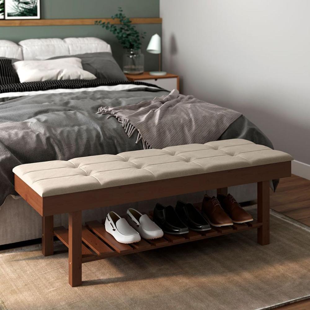 Miniatura Banco Almofadado Sapateira Roma Bege