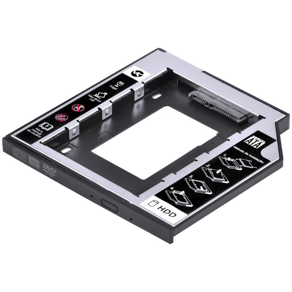 Miniatura Adaptador Caddy Para Hd Ou Ssd Gaveta Dvd Notebook Ac-95