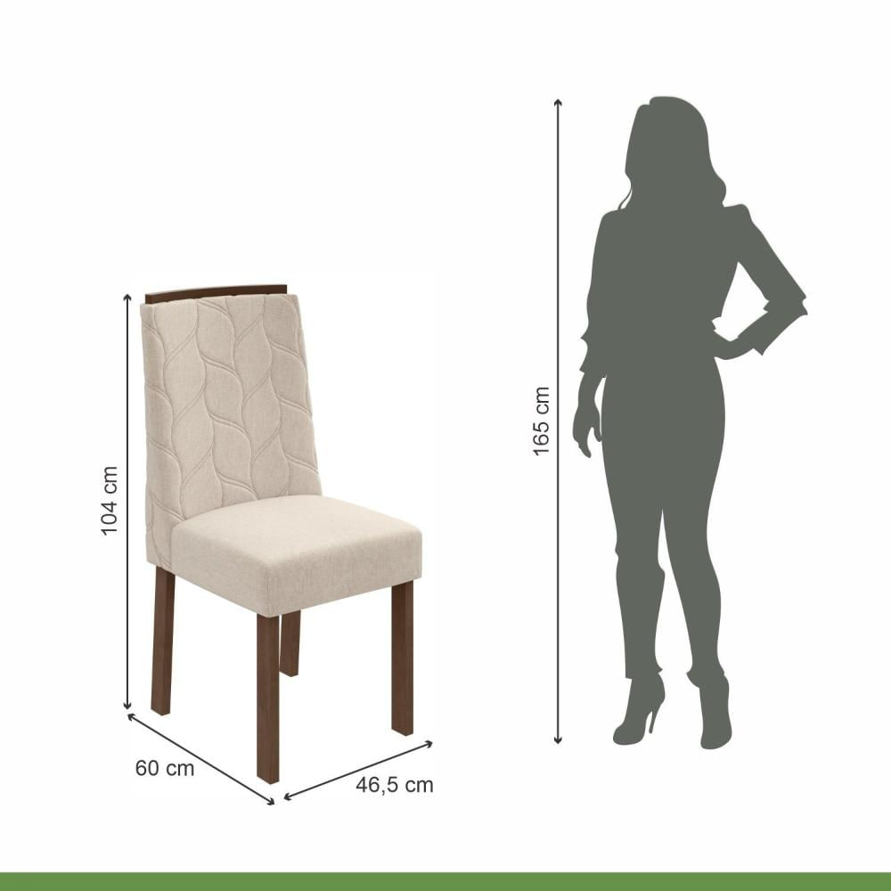 Miniatura Kit 2 Cadeiras Astrid Móveis Lopas Imbuia Clean/Rinzai Bege