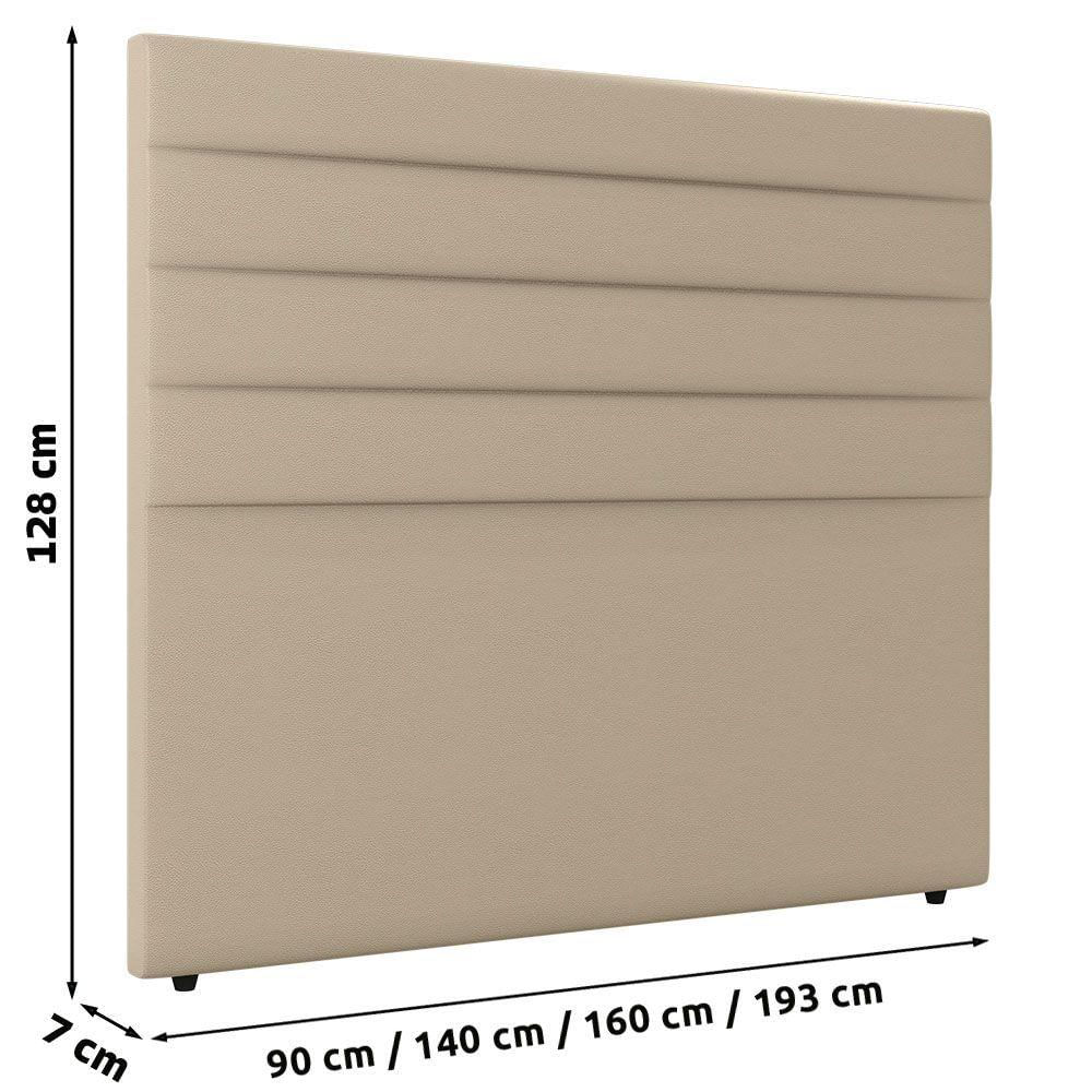 Cabeceira Cama Box Casal Queen Size Natali 160cm Sintético Bege - Abmaza