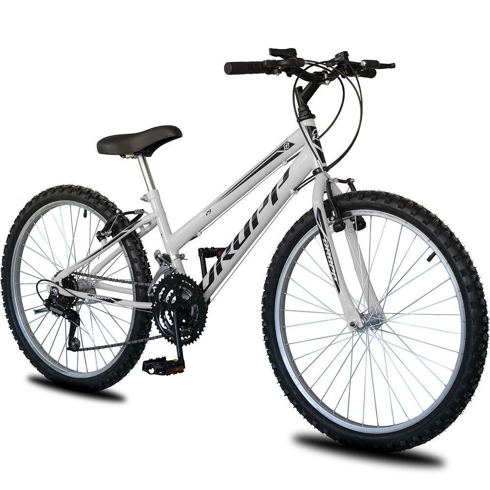 Miniatura Bicicleta Aro 26 Infantil Feminina 18 Vel Marchas Dropp Sport Freio V-brake - Branco+preto - único Branco+preto