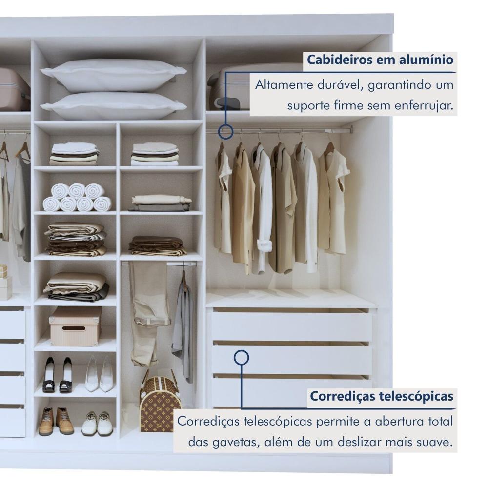 Guarda-roupa 6 Portas 100% Mdf Versatil Branco