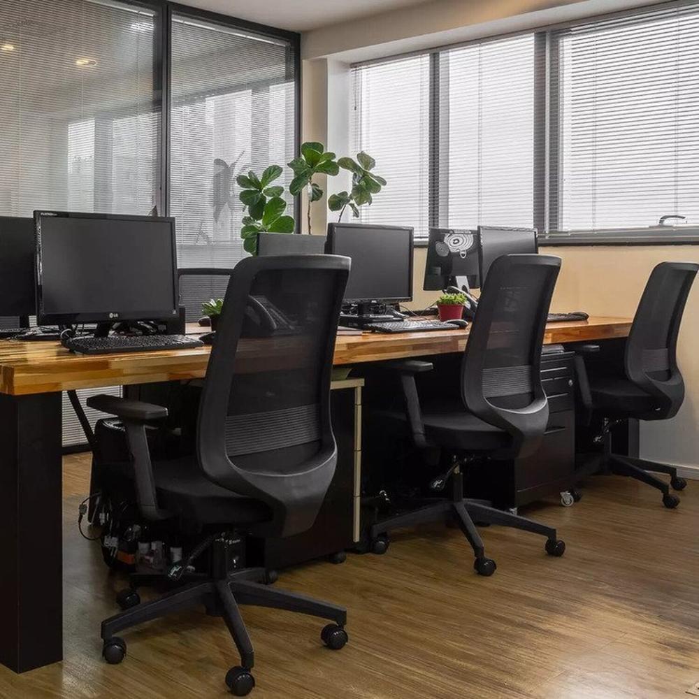 Kit 2 Cadeiras para Escritório Diretor Giratória Shanghai com Nr17 Preto