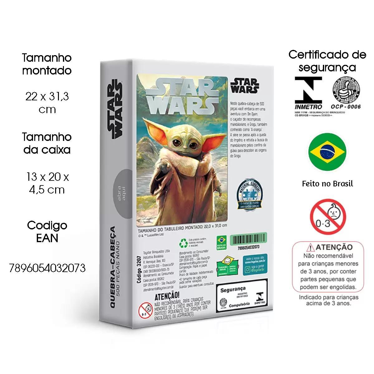 Miniatura Quebra Cabeça Star Wars Baby Yoda Grogu 500 Pçs Nano 10+