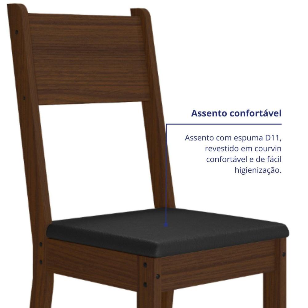 Kit 6 Cadeiras para Cozinha Milano Amêndoa/Preto