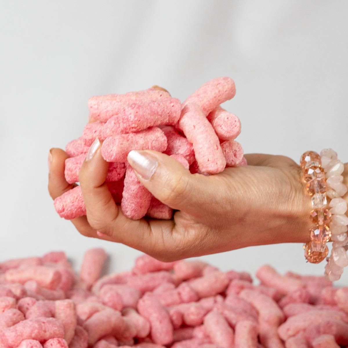 45 Litros Flocos De Proteção Enchimento Biodegradável Rosa