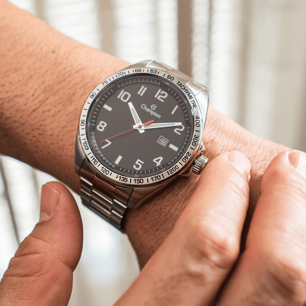 Relógio Champion Masculino Prata Aço CA31720T Garantia de Um Ano