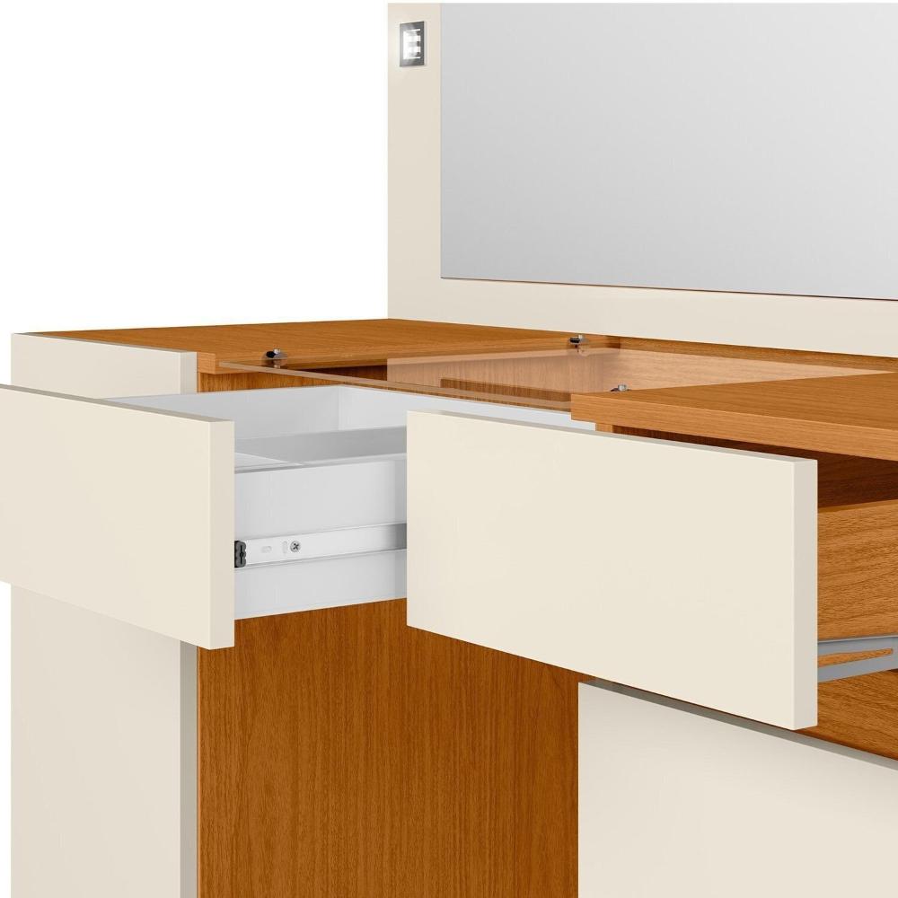 Penteadeira Camarim 2 Portas 3 Gavetas Studio Cinamomo/Off White