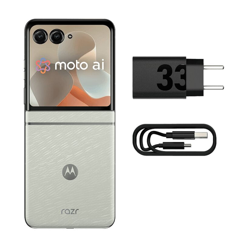 Miniatura Smartphone Motorola Razr 60 5G - Branco, 256GB, 24GB RAM (12GB RAM + 12GB Ram Boost), Câmera 50 MP, Selfie 32 MP e Tela de 6,9"