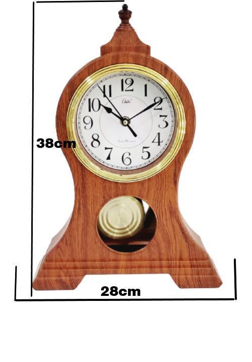 Miniatura Relógio de Mesa Analógico 38x28cm - Quartzo, Design Clássico