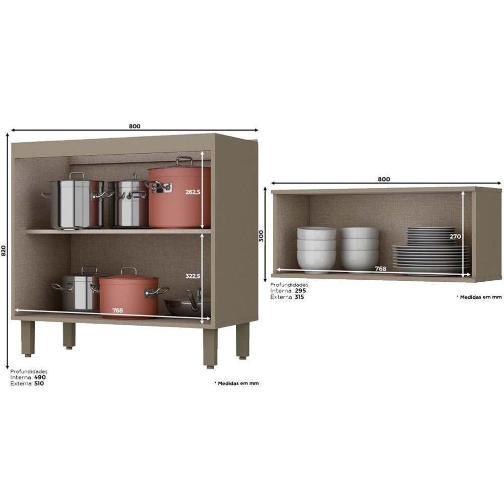 Cozinha Completa Connect ( Armários Balcões Paneleiros Complementos) Duna/cristalHenn