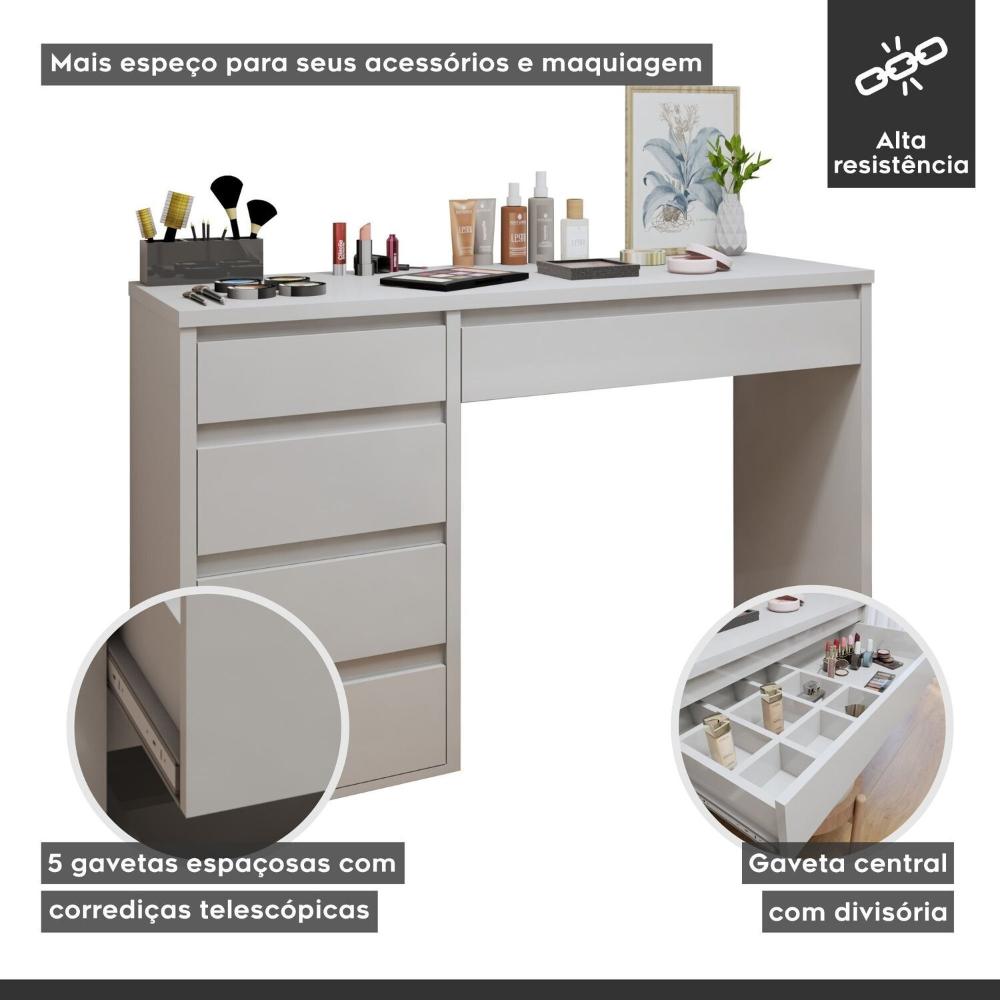 Miniatura Penteadeira 5 Gavetas Giulia Yescasa Off White