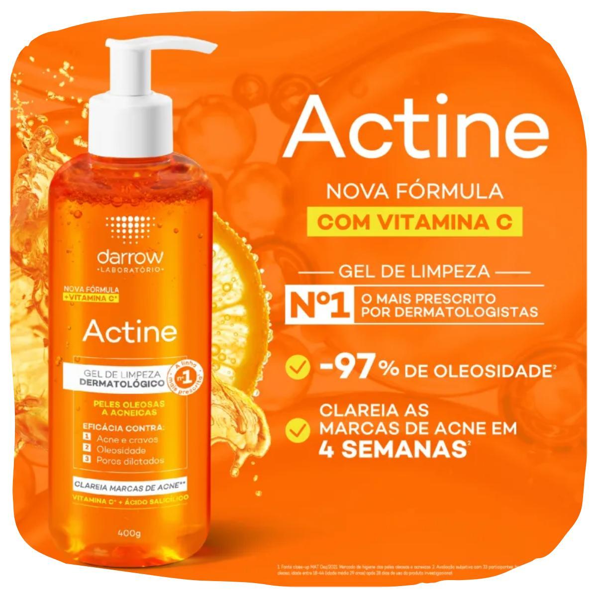 Miniatura Kit Actine Darrow Gel De Limpeza Vitaminac Antioleosidade