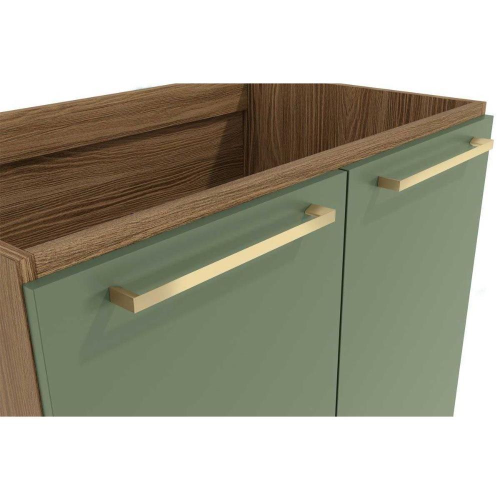 Miniatura Gabinete De Cozinha Modulado Balcão Botanic M623 2 Portas C-tampo 80cm Nogueira-fendi-preto Brilho - Kappesberg