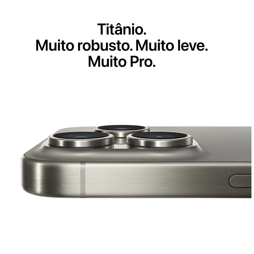 iPhone 15 Pro Max Apple (256GB) Titânio Branco, Tela de 6,7", 5G e Câmera de 48MP