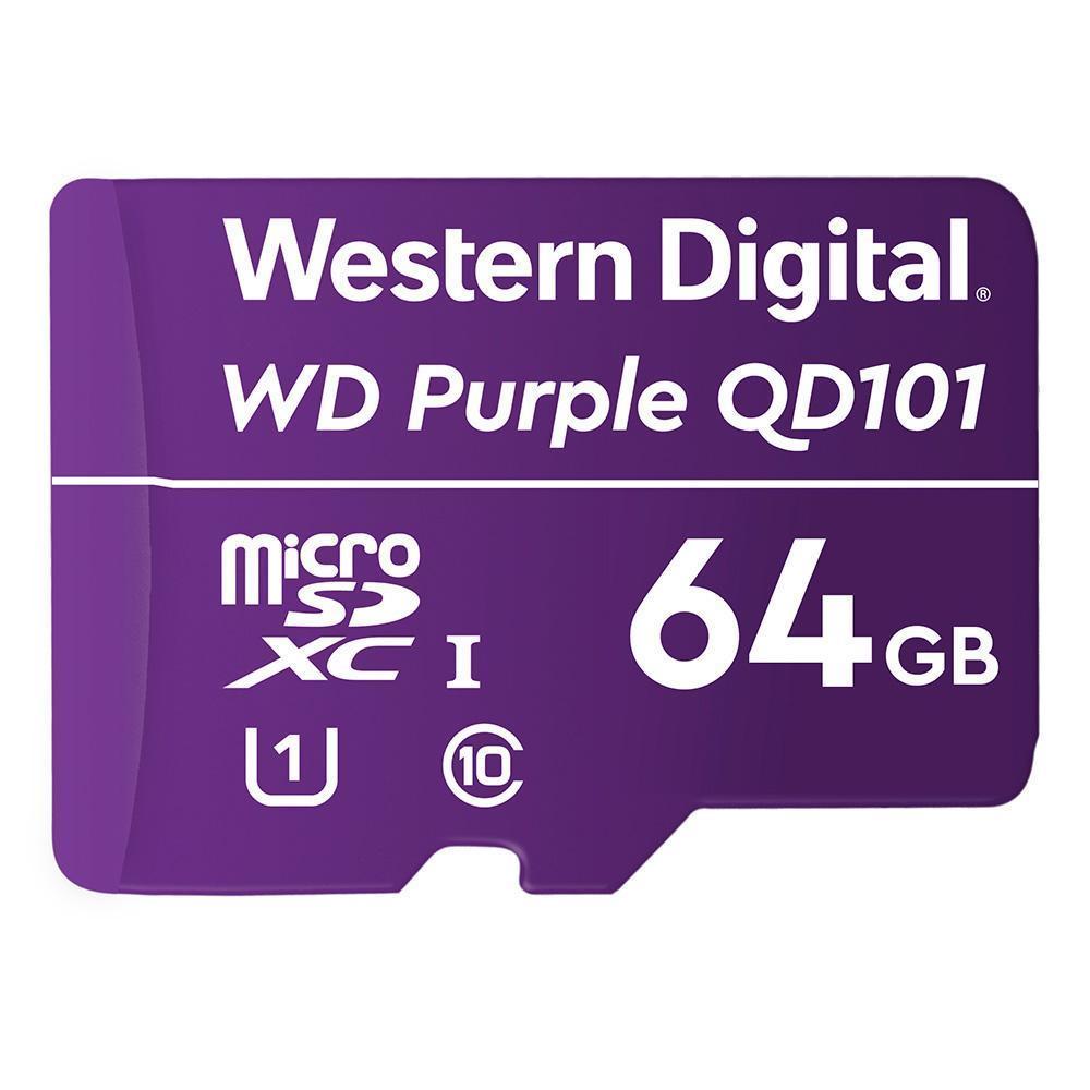 Miniatura Cartão De Memória Micro-SD 64 GB Wd Purple™ Intelbras Durabilidade 5x Maior, Gravação Contínua 24/7